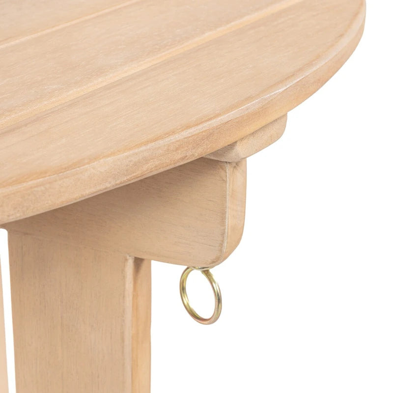 Ensemble bistro pliant demi-rond 3 pièces en bois d'acacia, style campagne française classique, par JONATHAN Y.