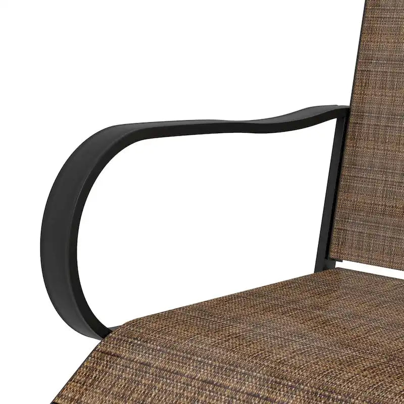 Tabourets de bar pivotants à 360° pour extérieur avec accoudoirs, tissu en maille (lot de 2)