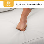 Canapé d'extérieur beige moelleux avec coussins nuage et structure en métal noir robuste - 71 cm (L) x 115 cm (l) x 78 cm (H)