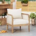 Fauteuil club de jardin en bois d'acacia, mobilier de jardin en textilène, coussin épais imperméable, assise profonde pour véranda, jardin