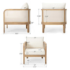 Fauteuil club de jardin en bois d'acacia, mobilier de jardin en textilène, coussin épais imperméable, assise profonde pour véranda, jardin