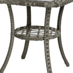 Ensemble de 3 chaises pivotantes de conversation en rotin d'extérieur avec table
