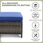 Ensemble table, fauteuils et pouf de patio avec foyer au propane - Gris