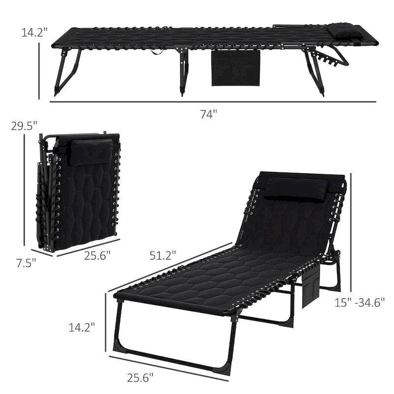 Ensemble de chaise longue pliante