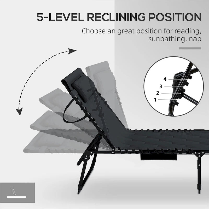 Ensemble de chaise longue pliante