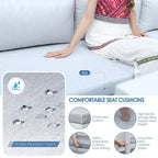 FINCATI Ensemble de canapé d'angle surdimensionné 11 pièces en aluminium pour patio, avec chaises longues et assises profondes