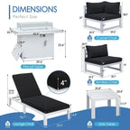 FINCATI Ensemble de canapé d'angle surdimensionné 11 pièces en aluminium pour patio, avec chaises longues et assises profondes