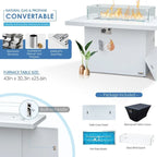 FINCATI Ensemble de canapé d'angle surdimensionné 11 pièces en aluminium pour patio, avec chaises longues et assises profondes