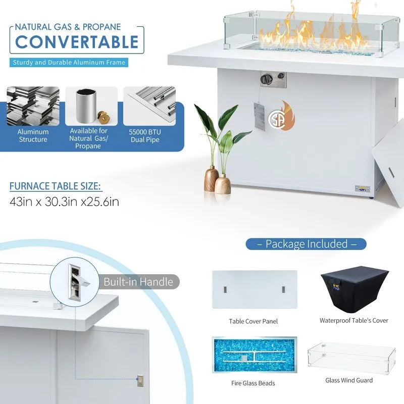 FINCATI Ensemble de canapé d'angle surdimensionné 11 pièces en aluminium pour patio, avec chaises longues et assises profondes