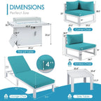 FINCATI Ensemble de canapé d'angle surdimensionné 11 pièces en aluminium pour patio, avec chaises longues et assises profondes