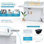 FINCATI Ensemble de canapé d'angle surdimensionné 11 pièces en aluminium pour patio, avec chaises longues et assises profondes