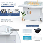 FINCATI Ensemble de canapé d'angle surdimensionné 11 pièces en aluminium pour patio, avec chaises longues et assises profondes