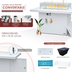 FINCATI Ensemble de canapé d'angle surdimensionné 11 pièces en aluminium pour patio, avec chaises longues et assises profondes