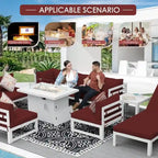 FINCATI Ensemble de canapé d'angle surdimensionné 11 pièces en aluminium pour patio, avec chaises longues et assises profondes