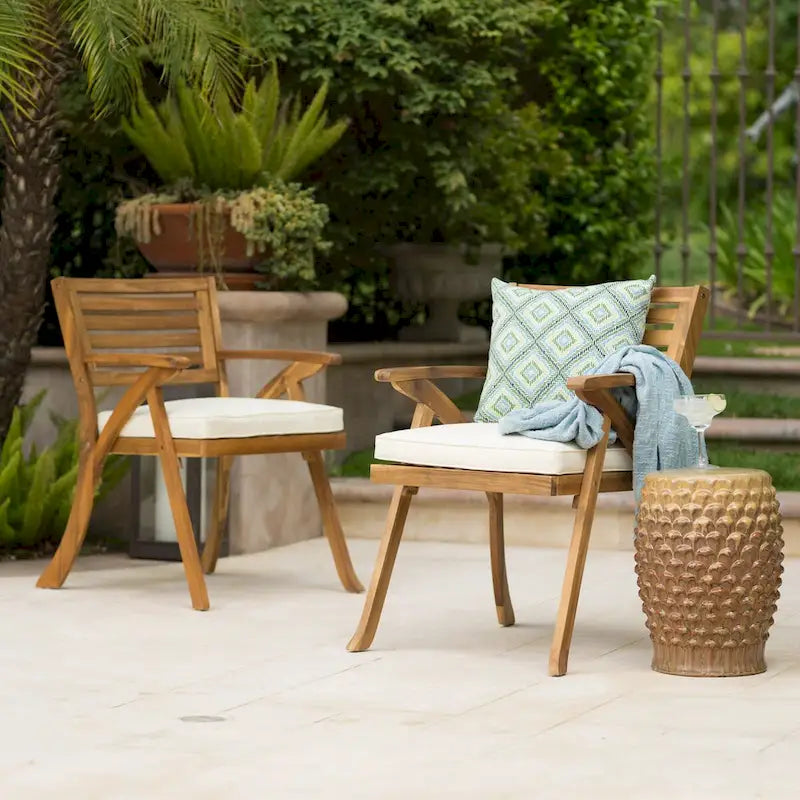 Ensemble de 2 chaises de salle à manger en bois pour extérieur - comme sur la photo
