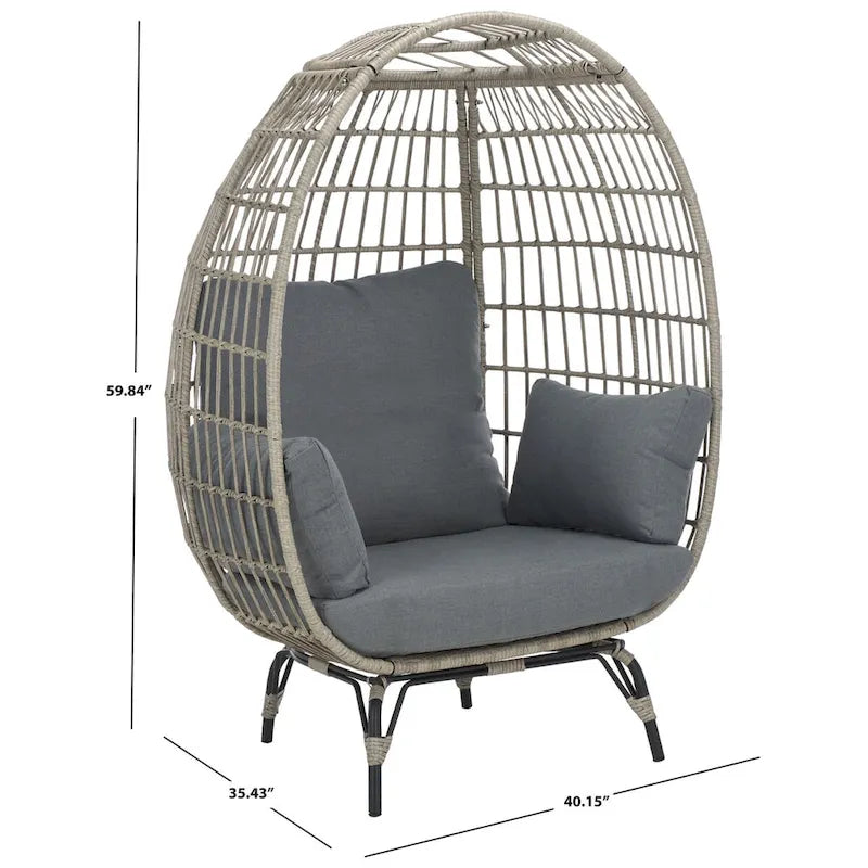 Fauteuil œuf Emmett Outdoor Living de SAFAVIEH - 40 cm (L) x 35 cm (P) x 60 cm (H)