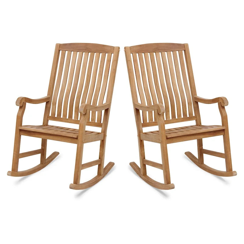Ensemble de 2 chaises berçantes d'extérieur Cambridge Casual Cambria en teck