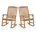 Ensemble de 2 chaises berçantes d'extérieur Cambridge Casual Cambria en teck