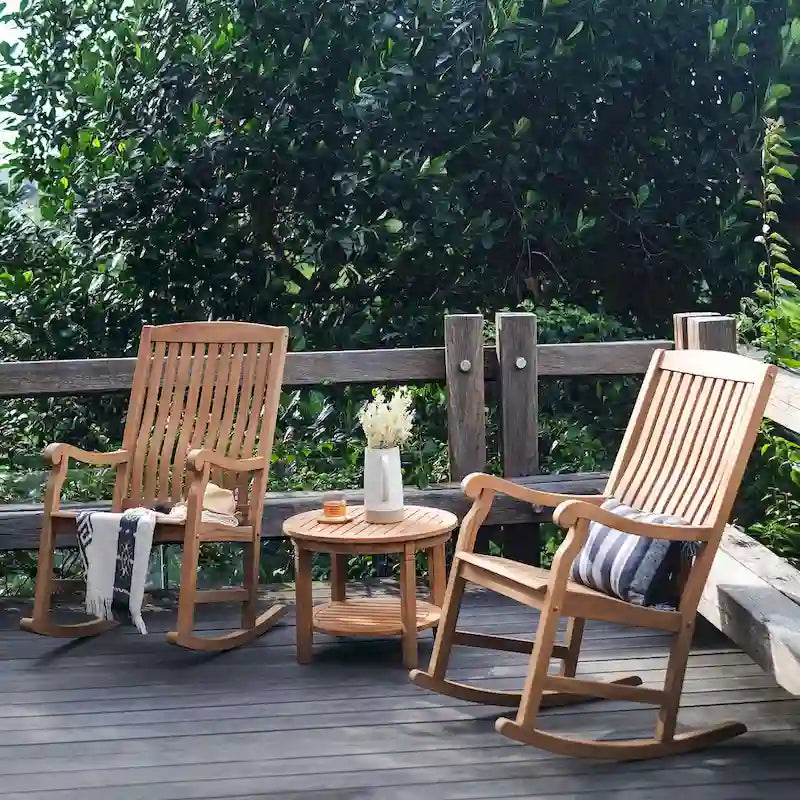Ensemble de 2 chaises berçantes d'extérieur Cambridge Casual Cambria en teck