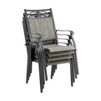 Ensemble de salle à manger avec 6 chaises pivotantes et 1 table rectangulaire en métal